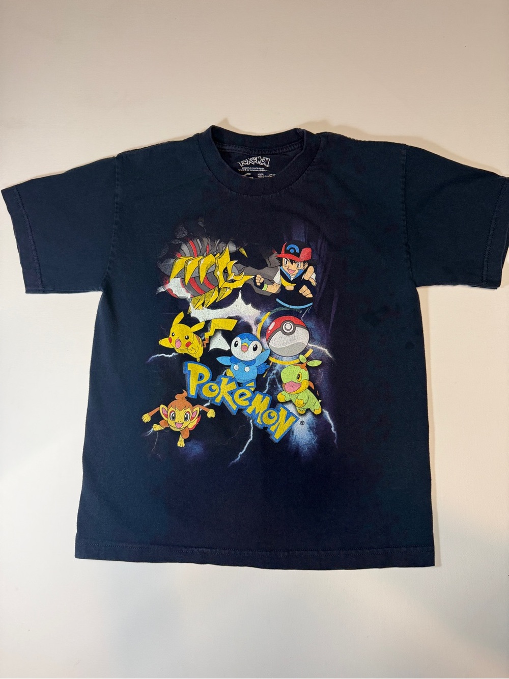 Pokemon Black Graphic Tee with‎ Pikachu, Piplup & Friends
